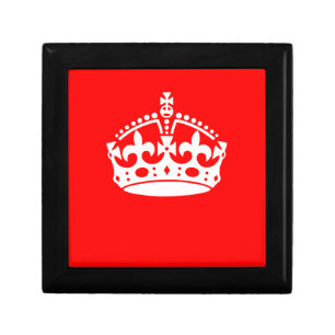 KEEP CALM CROWN on Red Decor Gift Box