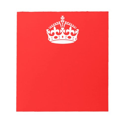 KEEP CALM CROWN on Red Decor Notepad