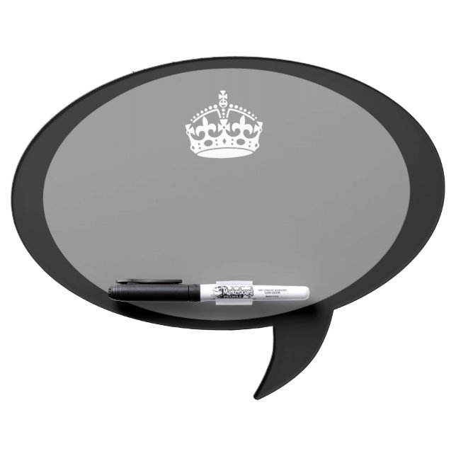 Keep Calm Crown on Solid Black Dry-Erase Board (Front)