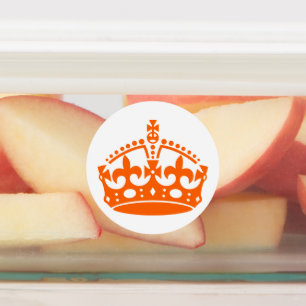 Keep Calm Crown Orange Labels