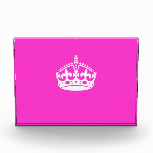 KEEP CALM CROWN Royal Icon on Pink Customize it Award
