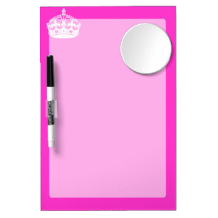 KEEP CALM CROWN Royal Icon on Pink Customize it Dry Erase Board With Mirror