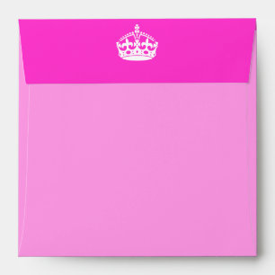 KEEP CALM CROWN Royal Icon on Pink Customize it Envelope