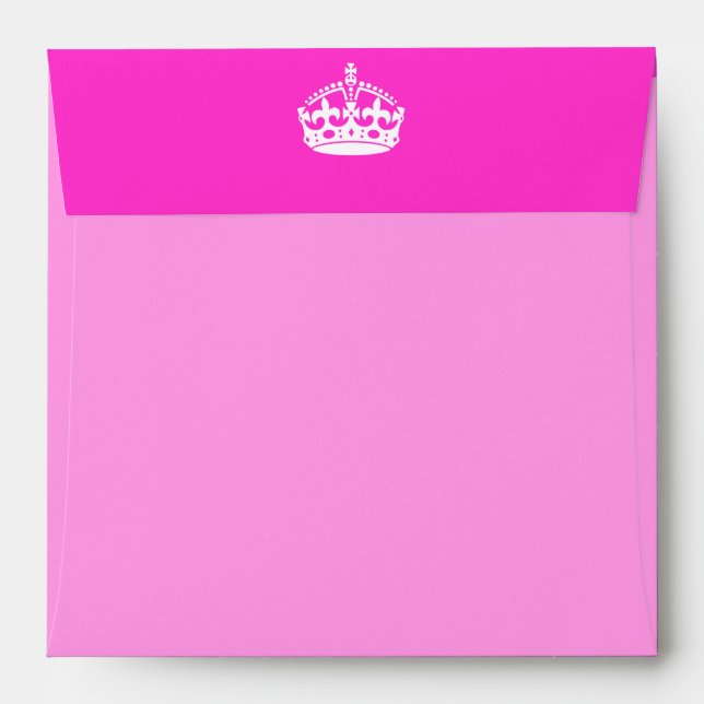 KEEP CALM CROWN Royal Icon on Pink Customize it Envelope (Back (Top Flap))