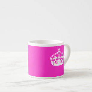 KEEP CALM CROWN Royal Icon on Pink Customize it Espresso Cup