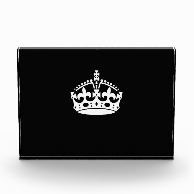 KEEP CALM CROWN Symbol on Black Award (Front)