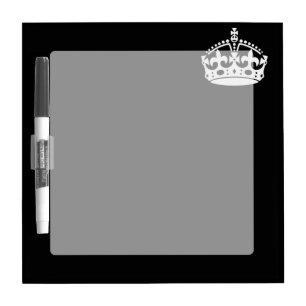 KEEP CALM CROWN Symbol on Black Dry Erase Board