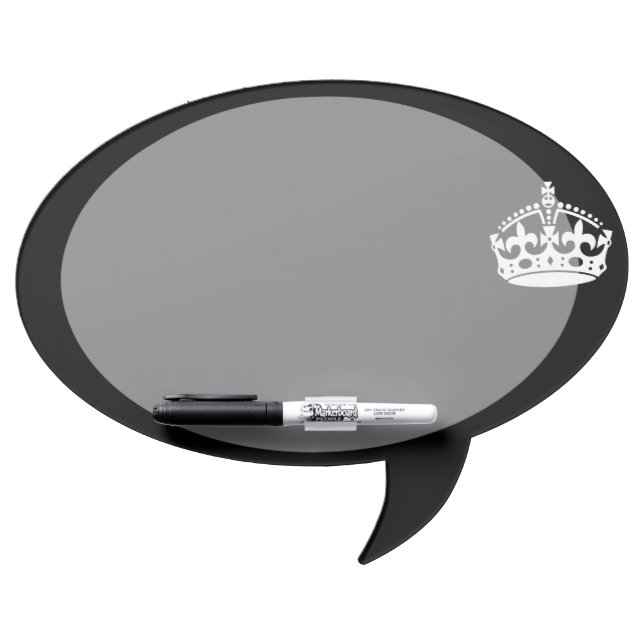 KEEP CALM CROWN Symbol on Black Dry Erase Board (Front)