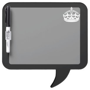 KEEP CALM CROWN Symbol on Black Dry Erase Board