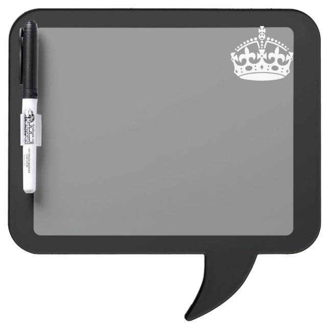 KEEP CALM CROWN Symbol on Black Dry Erase Board (Front)