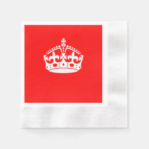 KEEP CALM CROWN Symbol on Fire Red Customize it Paper Napkins