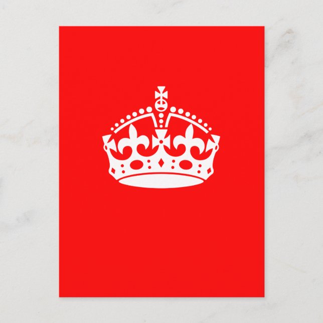 KEEP CALM CROWN Symbol on Fire Red Customize it Postcard (Front)