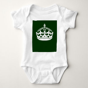 KEEP CALM CROWN Symbol on Green Decor Baby Bodysuit