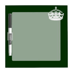 KEEP CALM CROWN Symbol on Green Decor Dry-Erase Board