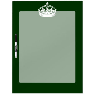 KEEP CALM CROWN Symbol on Green Decor Dry-Erase Board