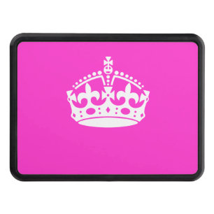 KEEP CALM CROWN Symbol on Hot Pink Decor Hitch Cover