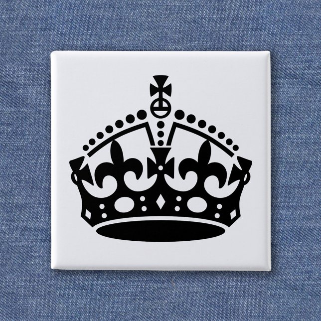 Keep Calm Crown Template Pinback Button (Creator Uploaded)