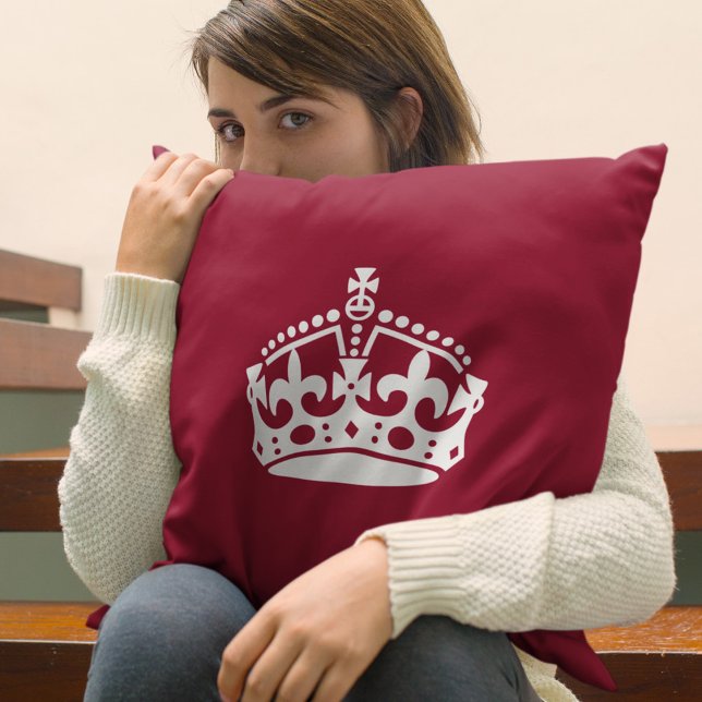 Keep Calm Crown Throw Pillow (Creator Uploaded)