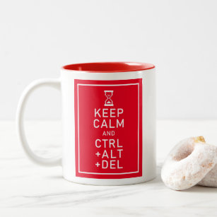 Keep Calm & CTRL + ALT + DEL Funny Programmer Gift Two-Tone Coffee Mug