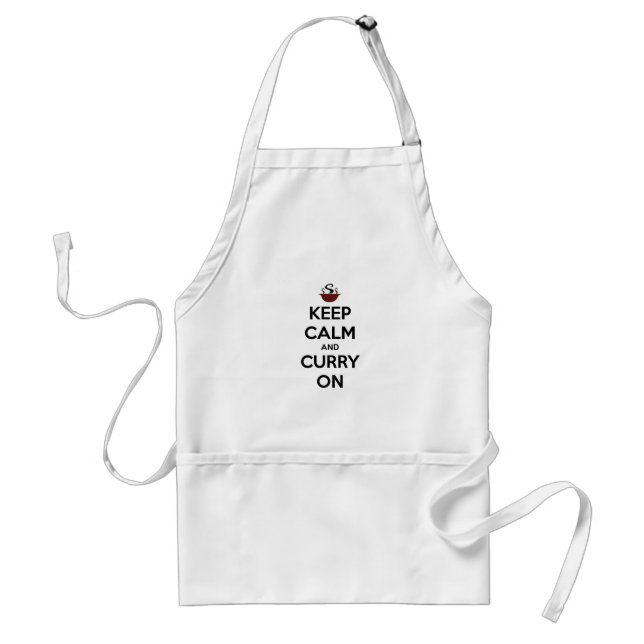 keep calm curry on adult apron (Front)
