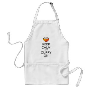 "Keep Calm & Curry On" bowl of rice Adult Apron