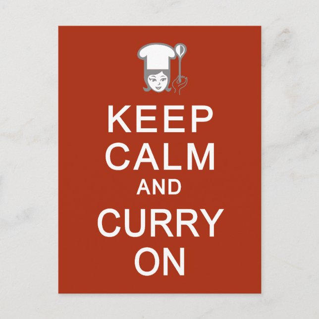 Keep Calm & Curry On postcard (Front)