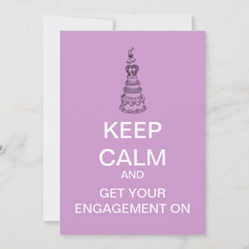 Keep Calm Custom Bridal Engagement Invitation
