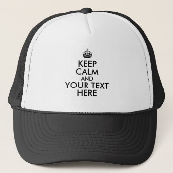 Keep Calm Custom Hat Add Your Text Template by keepcalmandyour at Zazzle