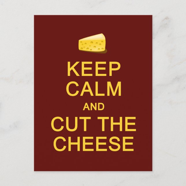 Keep Calm & Cut The Cheese postcard, customize Postcard (Front)