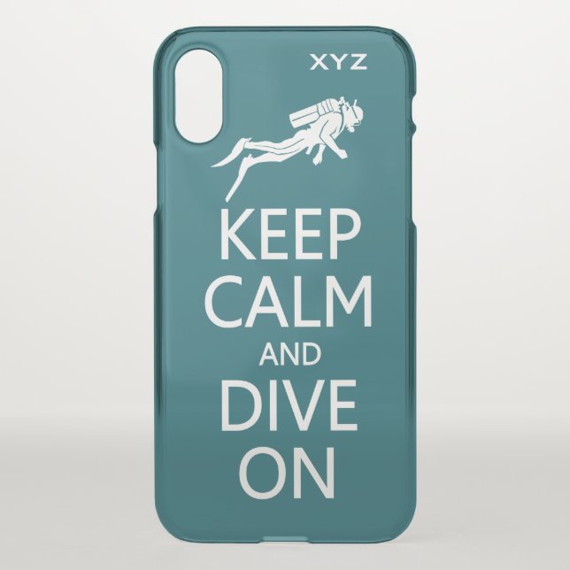 Keep Calm & Dive On custom monogram & color cases (Back)