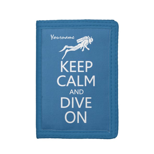 Keep Calm & Dive On custom wallets (Front Vertical)