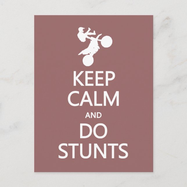 Keep Calm & Do Stunts custom color postcard (Front)