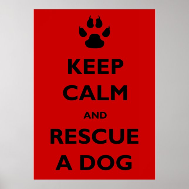 Keep calm dog rescue poster (Front)