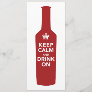 Keep Calm & Drink On Birthday Party Invitation