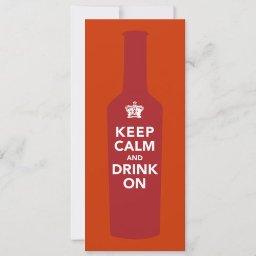 Keep Calm &amp; Drink On Birthday Party Invitation