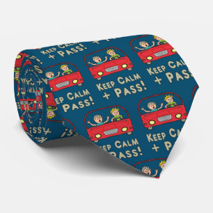 Keep Calm Driving Test Neck Tie