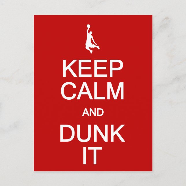 Keep Calm & Dunk It postcard, customize Postcard (Front)