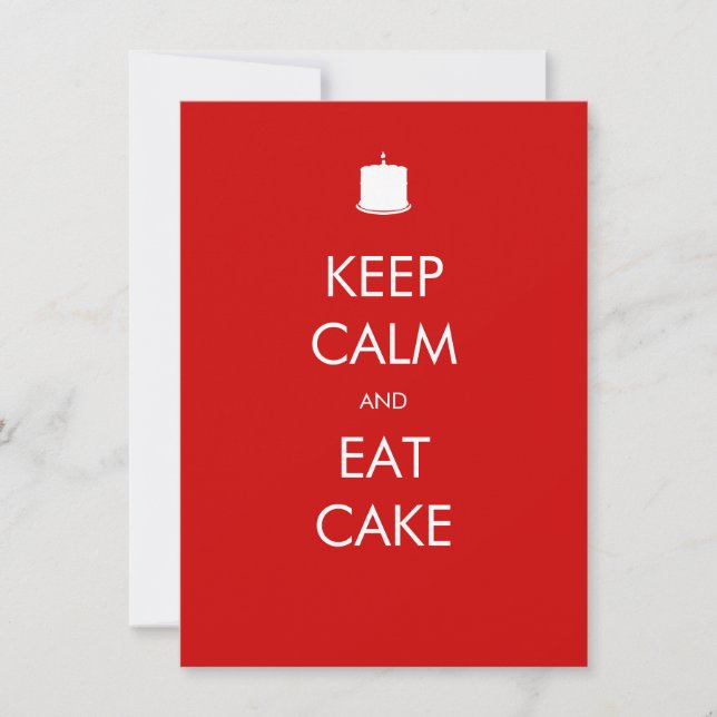 Keep Calm Eat Cake 50th Birthday Invitation (Front)