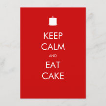 Keep Calm Eat Cake 90th Birthday Invitation