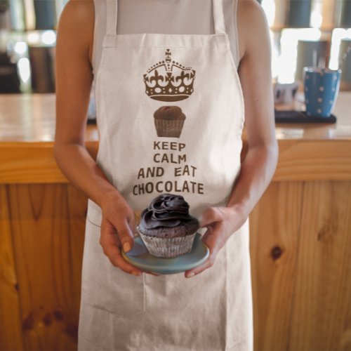 KEEP CALM  EAT  CHOCOLATE ADULT APRON