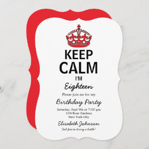 Personalised Keep Calm Female Surprise Birthday Party Invites inc envelopes S14