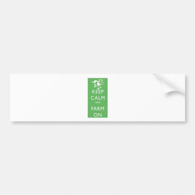 keep calm farm on bumper sticker (Front)