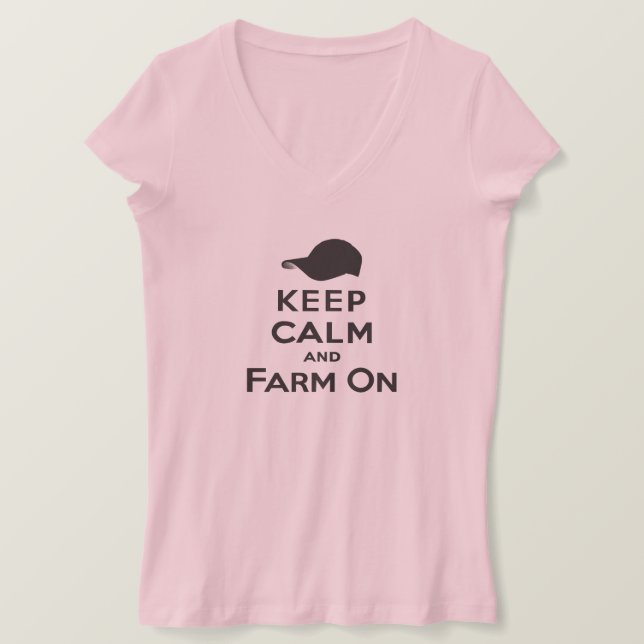 Keep Calm & Farm On - Ladies T-Shirts (Design Front)
