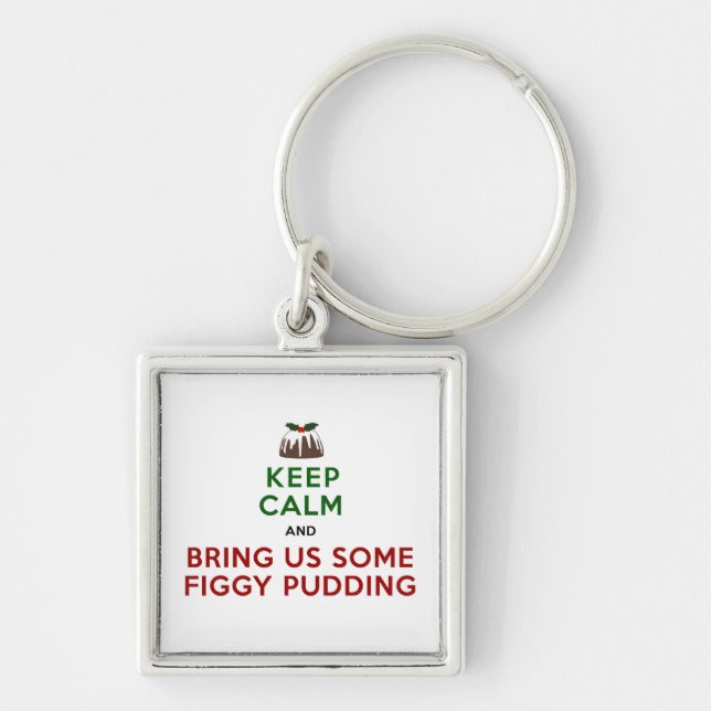 Keep Calm Figgy Pudding Keychain (Front)