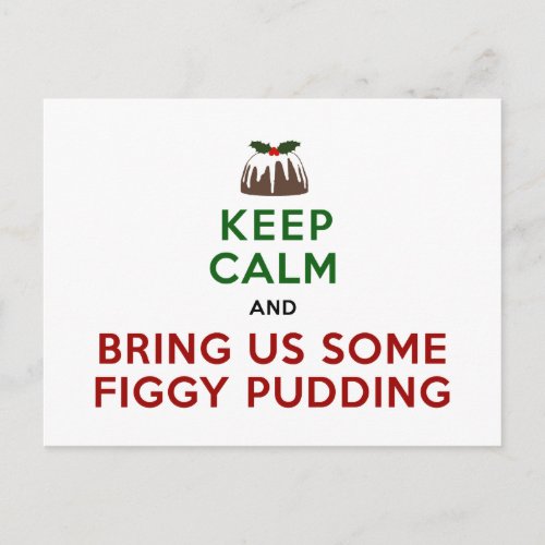 Keep Calm Figgy Pudding Postcard