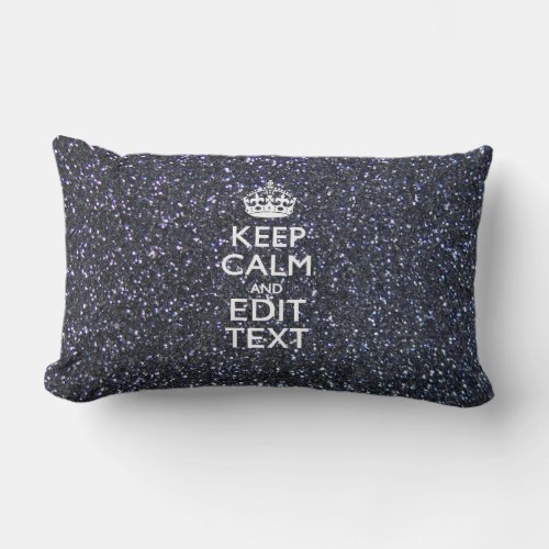 Keep Calm for Your Text on Midnight Style Lumbar Pillow