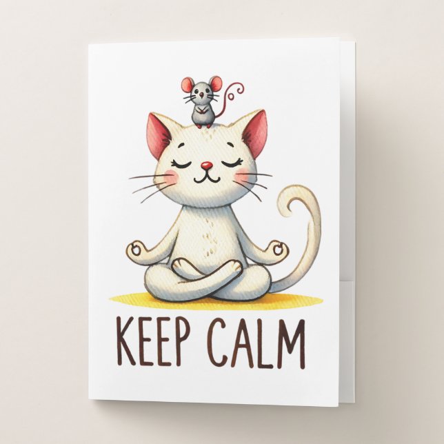 "Keep Calm" Funny Cat Lover's Pocket Folder (Front)