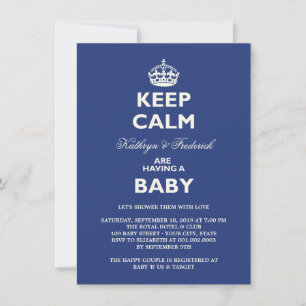Keep Calm Funny Couples Baby Shower Party Invite