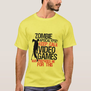 Keep Calm Funny Gamers T-shirt Zombie Apocalypse