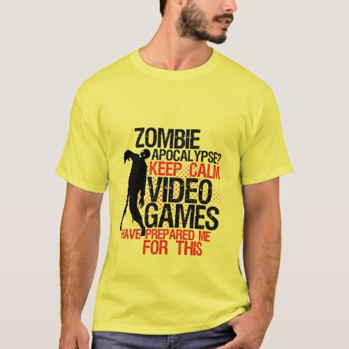 Keep Calm Funny Gamers T_shirt Zombie Apocalypse
